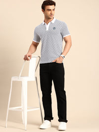 Being Human Geometric Printed Polo Collar Pure Cotton T-shirt