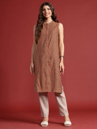 Anouk Striped Sleeveless Kurta