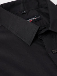 DENNISON Men Black Smart Slim Fit Water & Stain Repellent Solid Formal Shirt