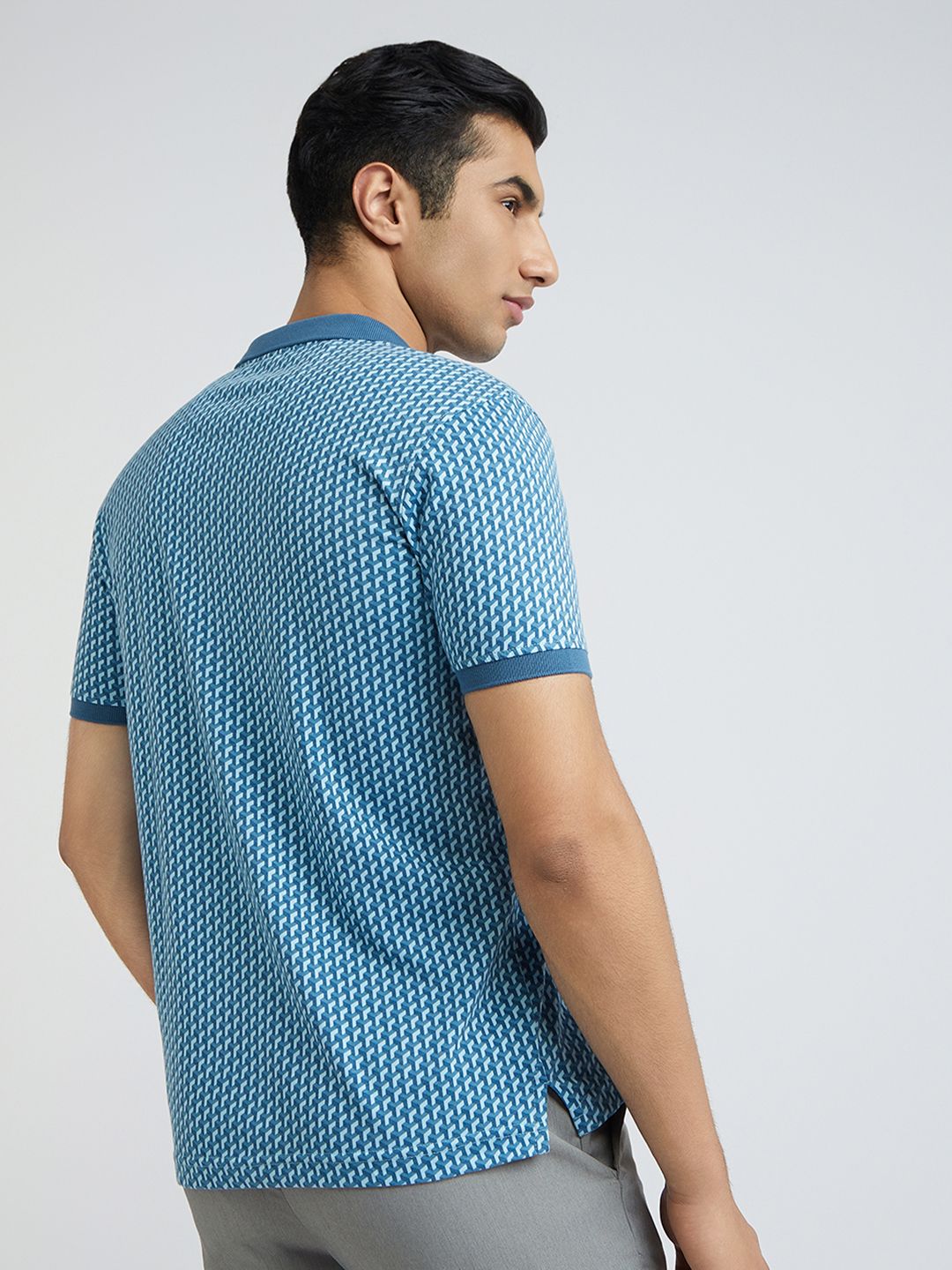 Park Avenue Men Printed Polo Collar Slim Fit T-shirt