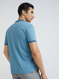 Park Avenue Men Printed Polo Collar Slim Fit T-shirt