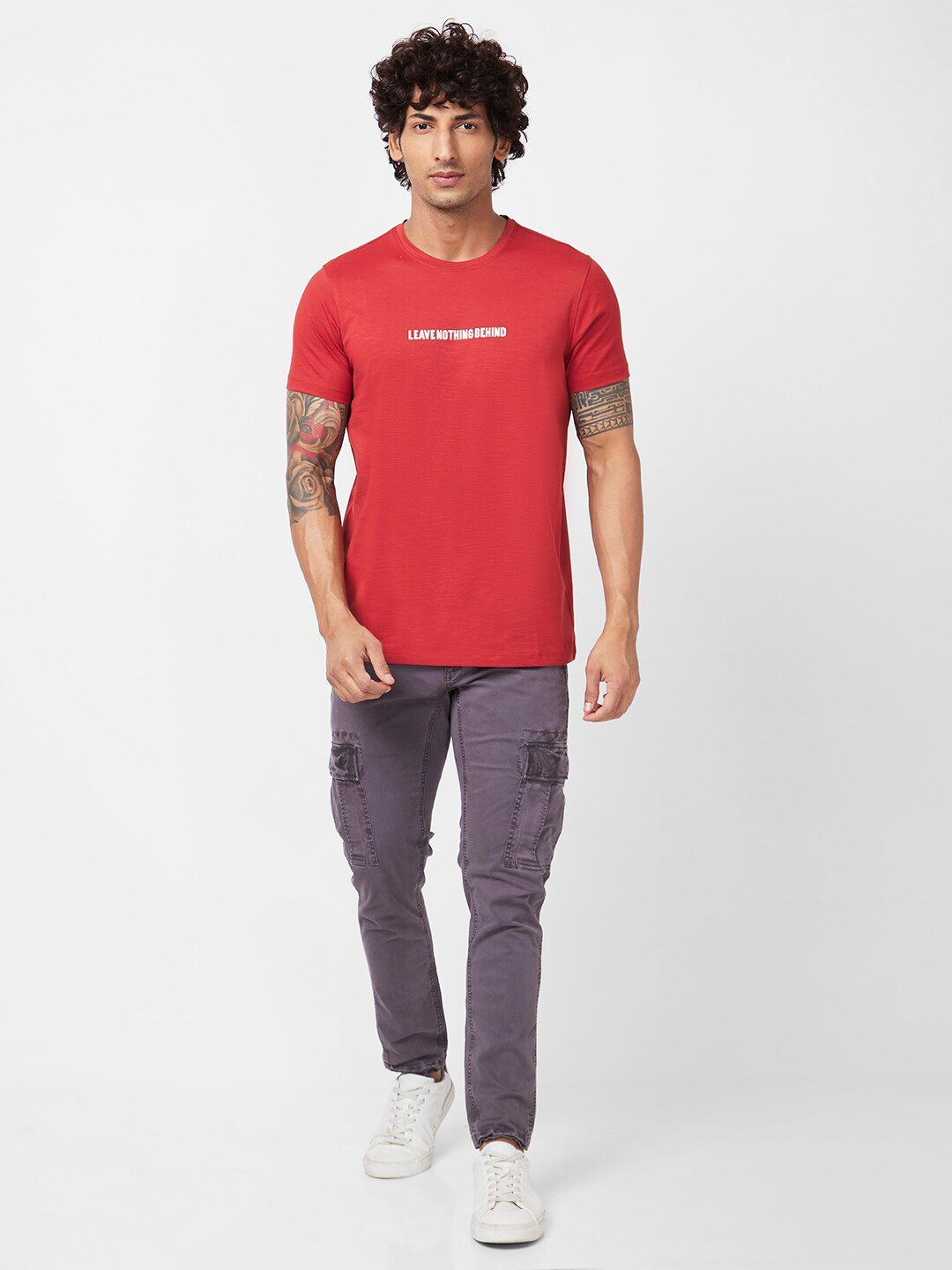 SPYKAR Graphic Printed Slim Fit Cotton T-Shirt