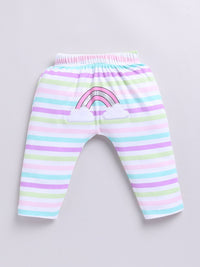 Moms Love Infant Girls Pure Cotton Printed Puffed Sleeves Top with Trousers