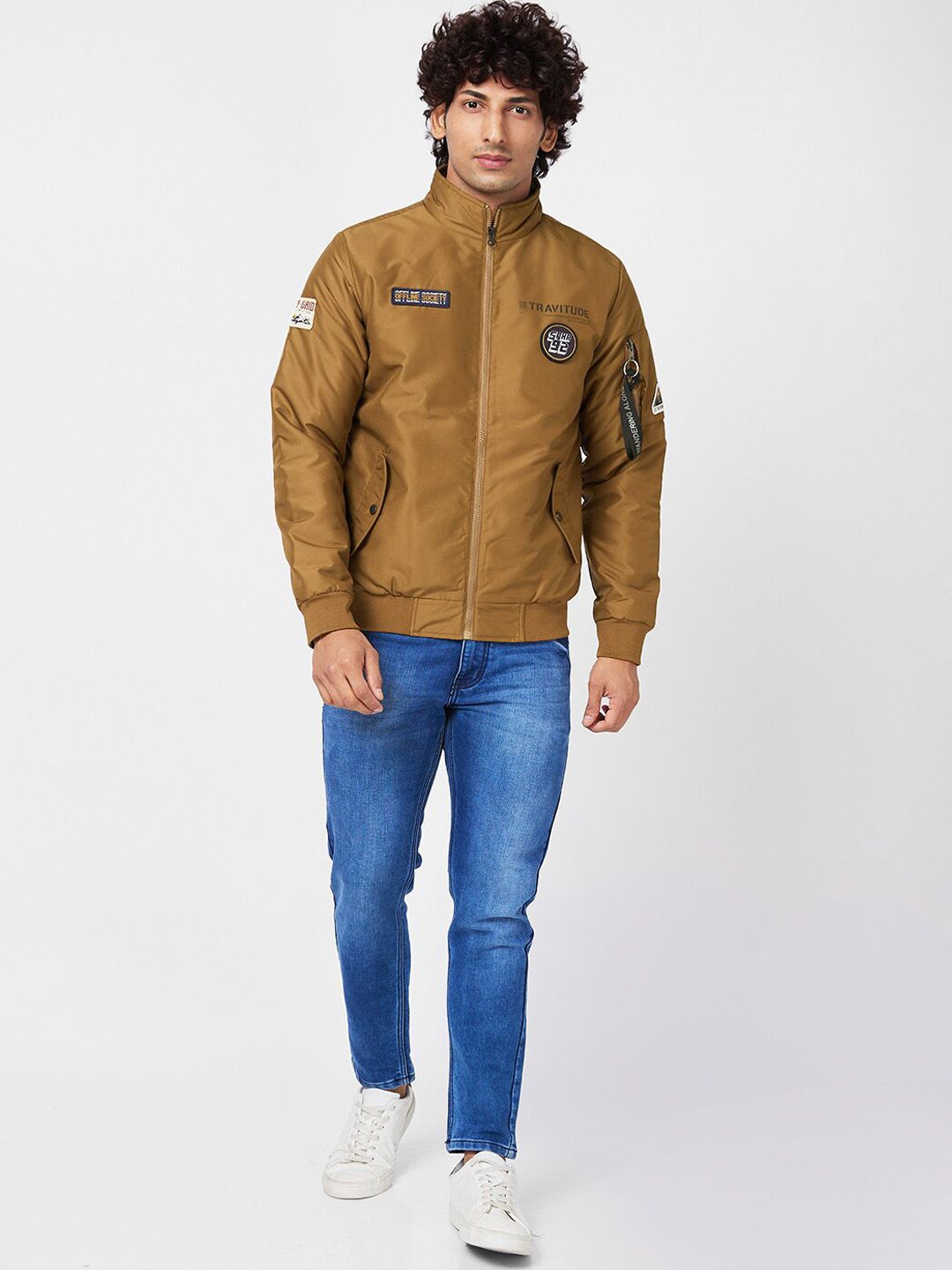SPYKAR Stand Collar Bomber Jacket