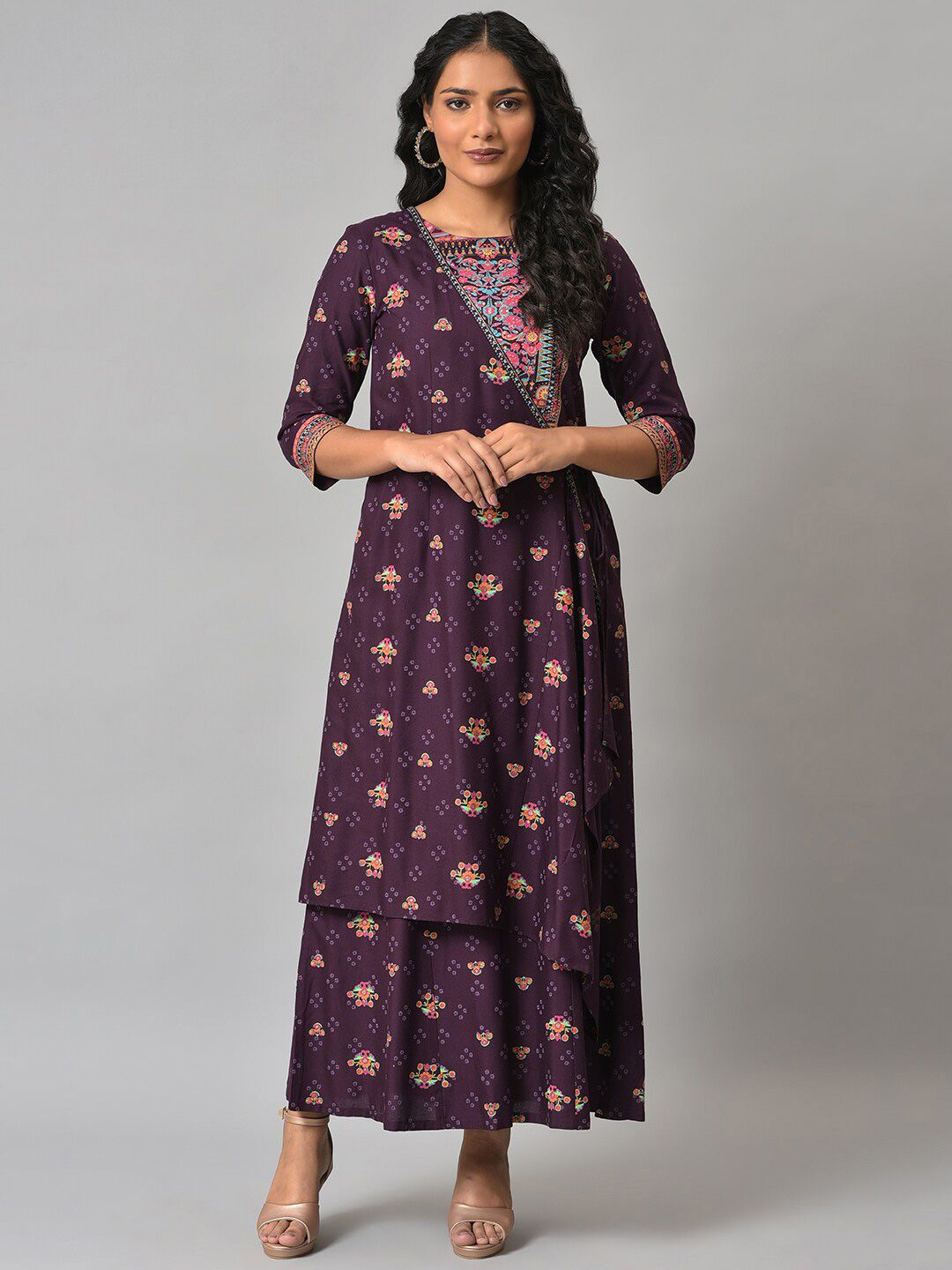 W Festive Geometric Print Rayon Jumpsuit