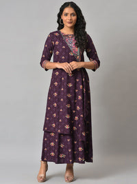 W Festive Geometric Print Rayon Jumpsuit