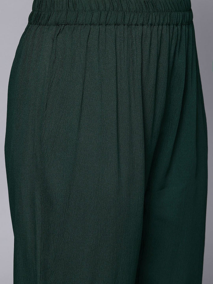 Varanga Panelled Gotta Patti Silk Crepe Kurta With Trousers & Dupatta