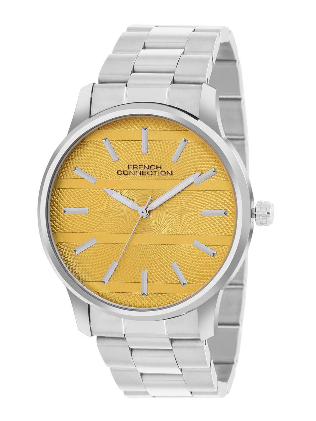 French Connection Men Embellished Dial & Stainless Steel Bracelet Style Straps Analogue Watch FCN091YSM