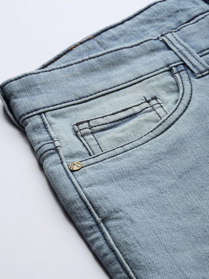 The Indian Garage Co Men Blue Slim Fit Light Fade Stretchable Jeans