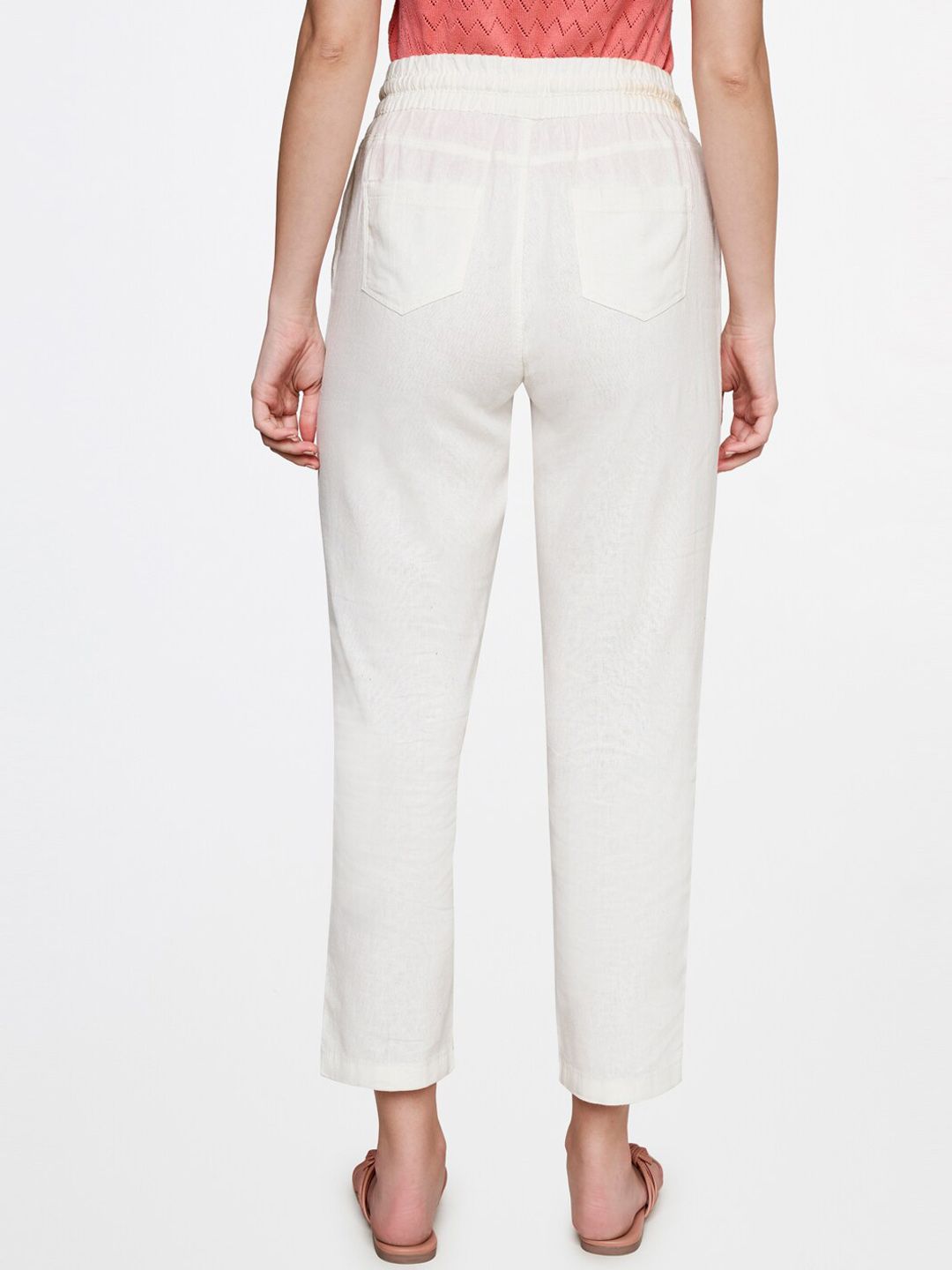 AND Women Mid-Rise Tapered Fit Cigarette Trousers