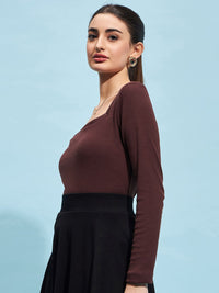 STREET 9 Square Neck Fitted Cotton Top