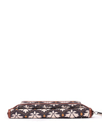 ZOUK Women White & Black Floral Printed Zip Around Wallet