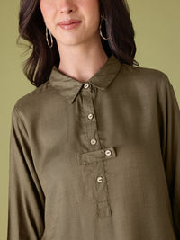 Anouk Women Shirt Collar Kurta