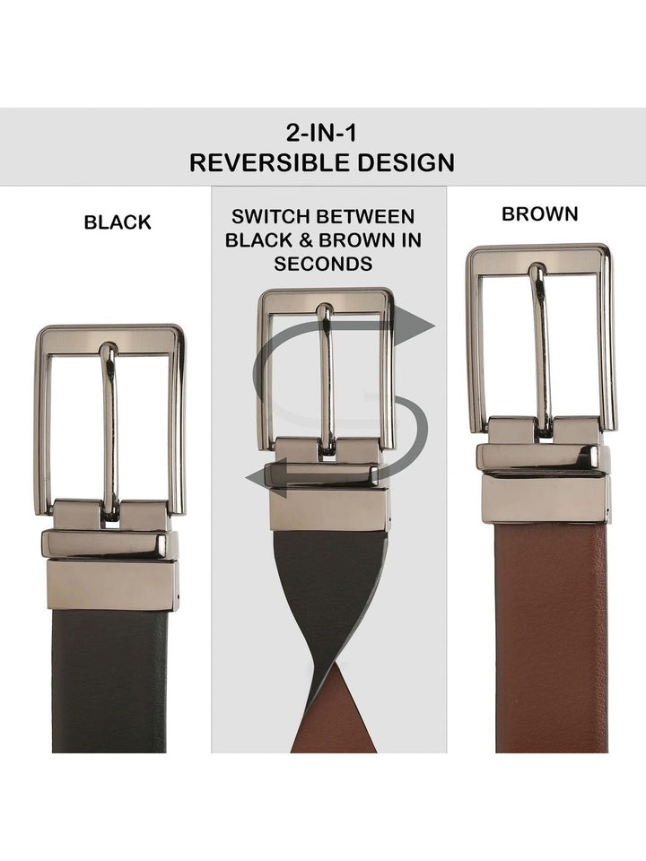 Teakwood Leathers Men Leather Reversible Formal Belt
