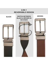 Teakwood Leathers Men Leather Reversible Formal Belt