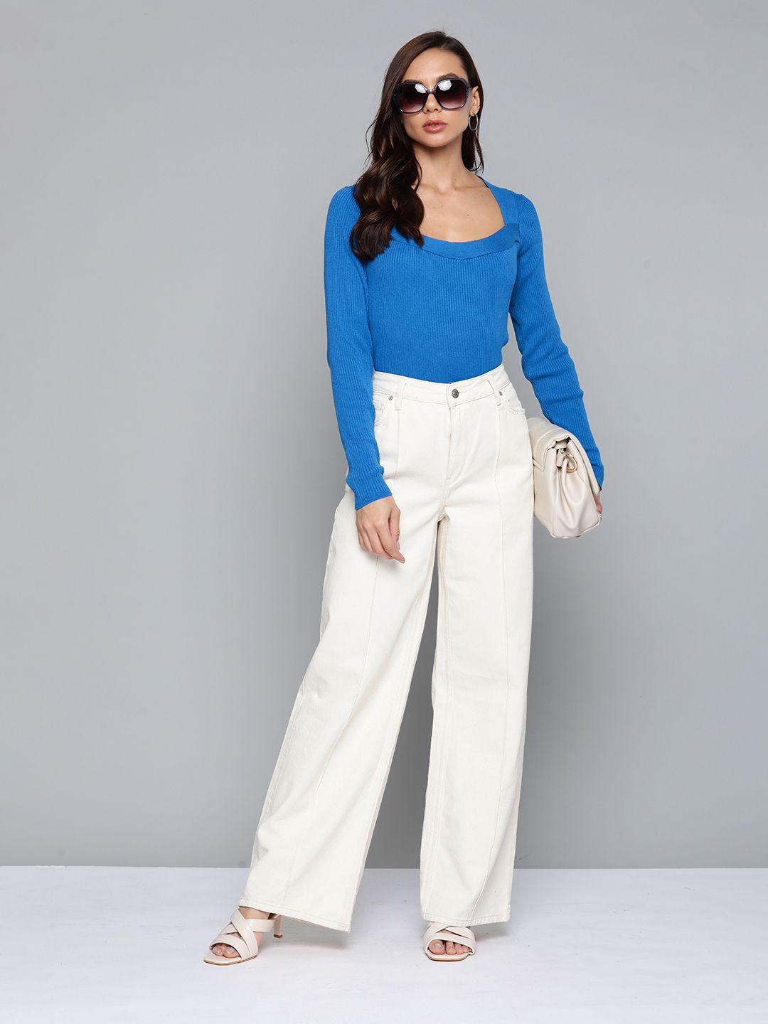 SASSAFRAS Women Blue Solid Pullover