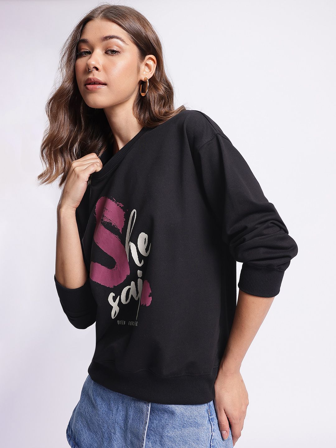 DressBerry Sleek Streetwear Printed Sweatshirt