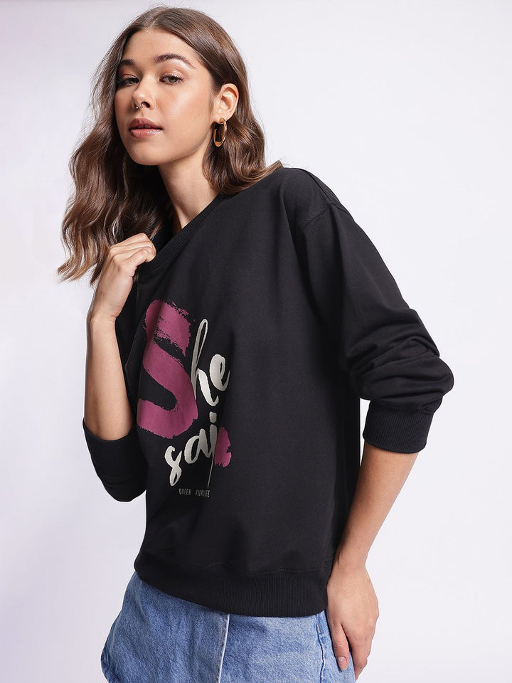 DressBerry Sleek Streetwear Printed Sweatshirt