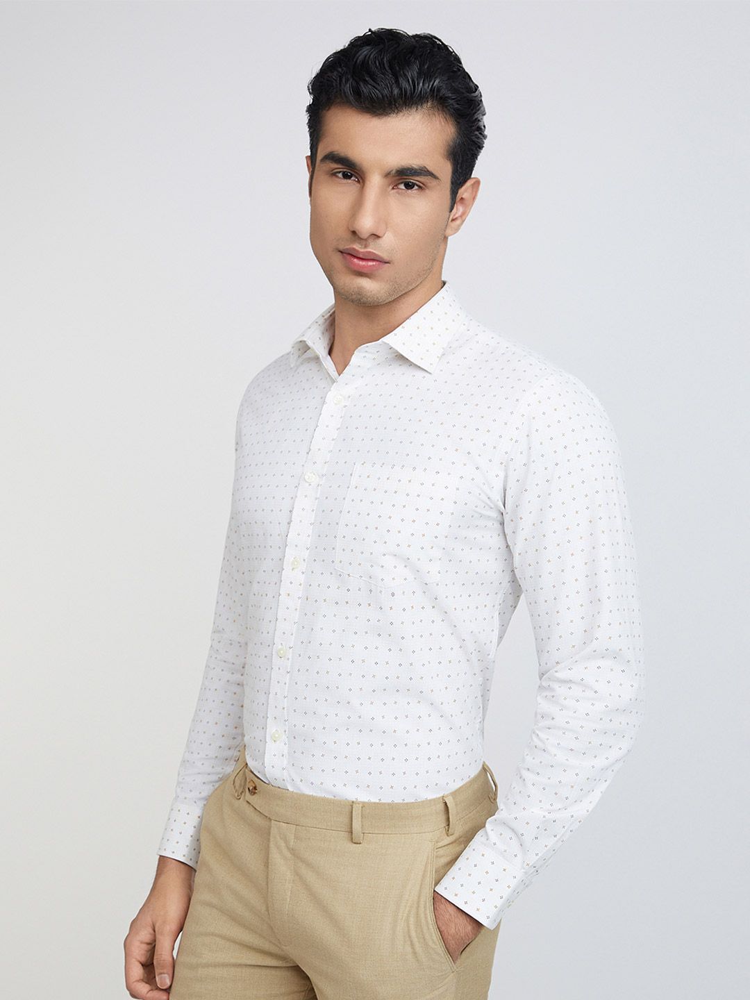 Park Avenue Slim Fit Geometric Printed Formal Shirt