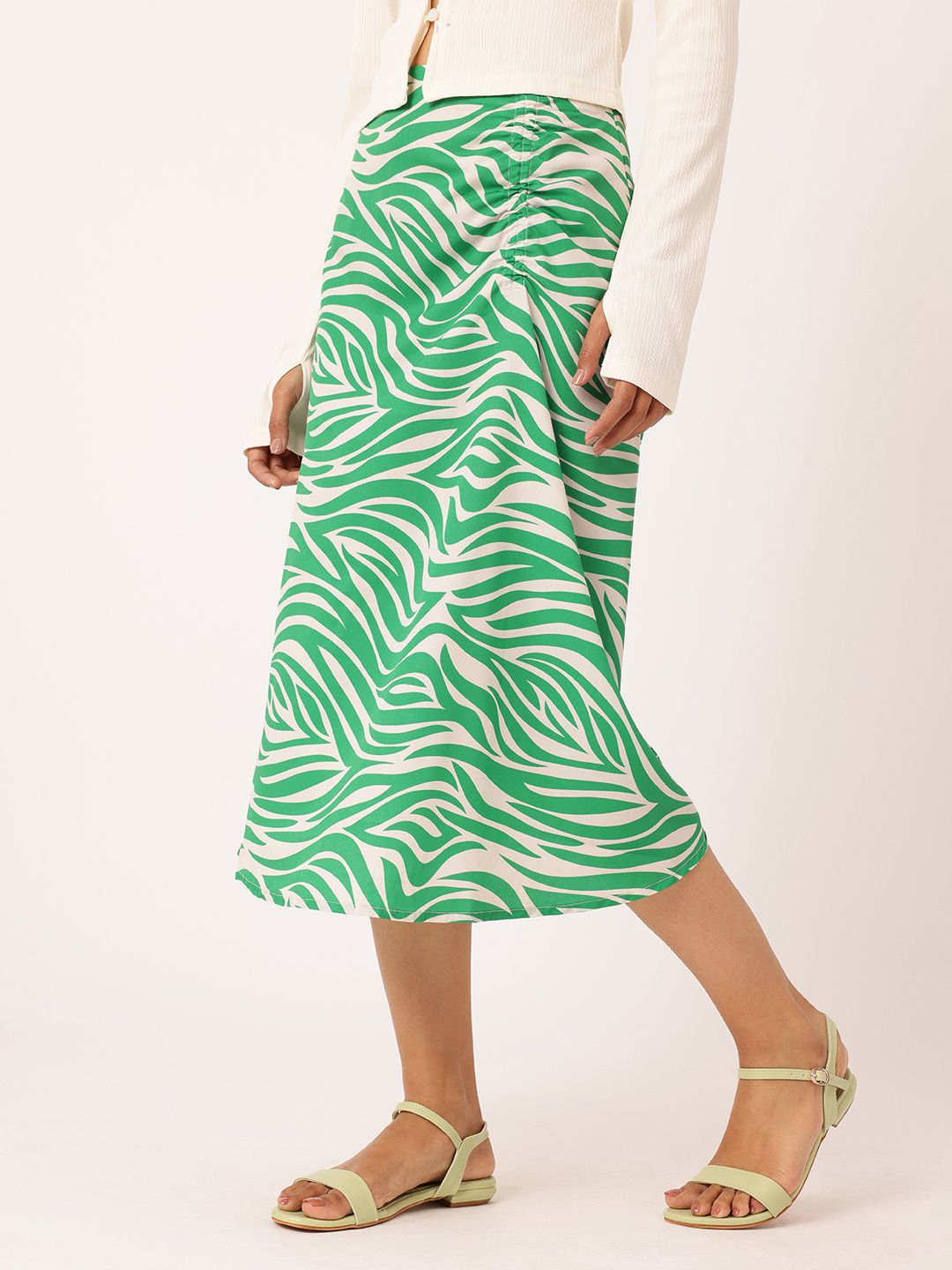 DressBerry Hyper Brights Animal Print Midi Skirt