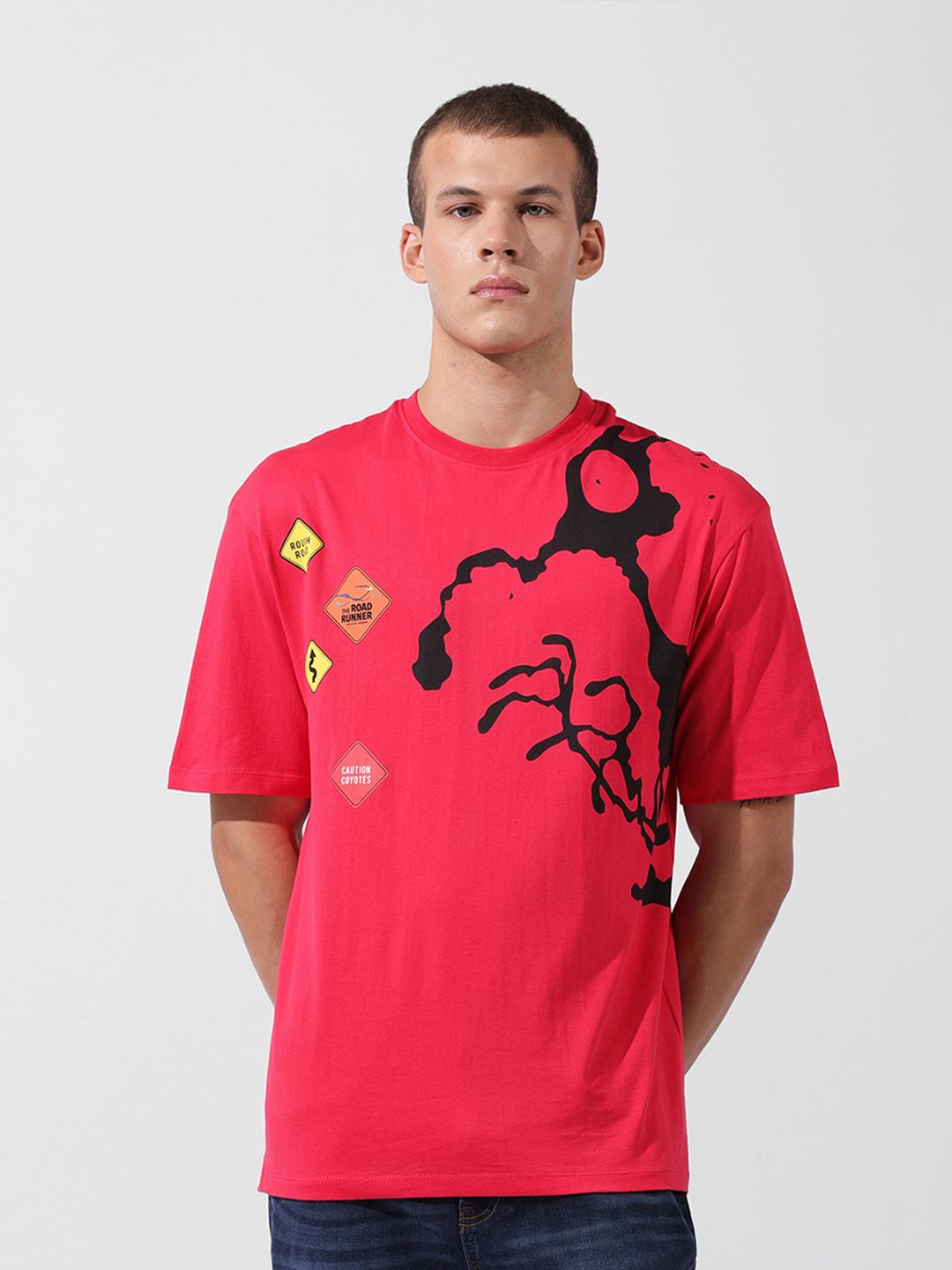 The Indian Garage Co Men Boxy Looney Tunes Printed T-Shirt