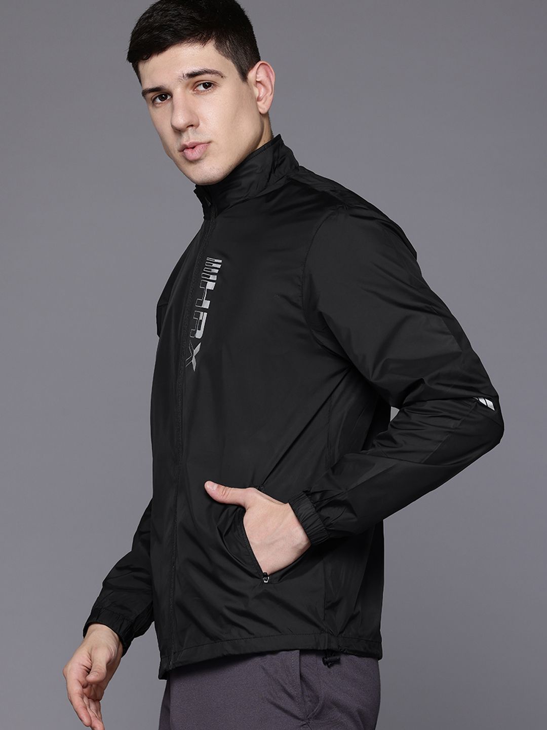 HRX by Hrithik Roshan Rapid-Dry Reflective Detail Running Jacket