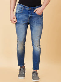 Being Human Men Mid Rise Clean Look Heavy Fade Cropped Jeans