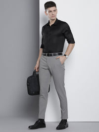 The Indian Garage Co. X Luxe Men Black Slim Fit Opaque Formal Shirt