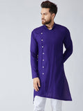 SOJANYA Lelaki Navy Blue Solid Kurta Lurus