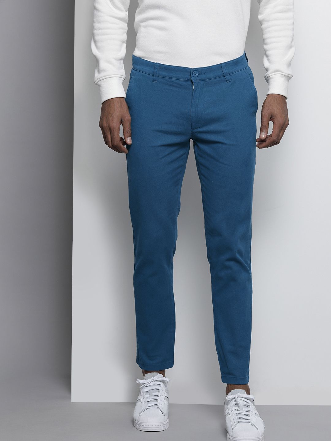 The Indian Garage Co Men Blue Slim Fit Chinos