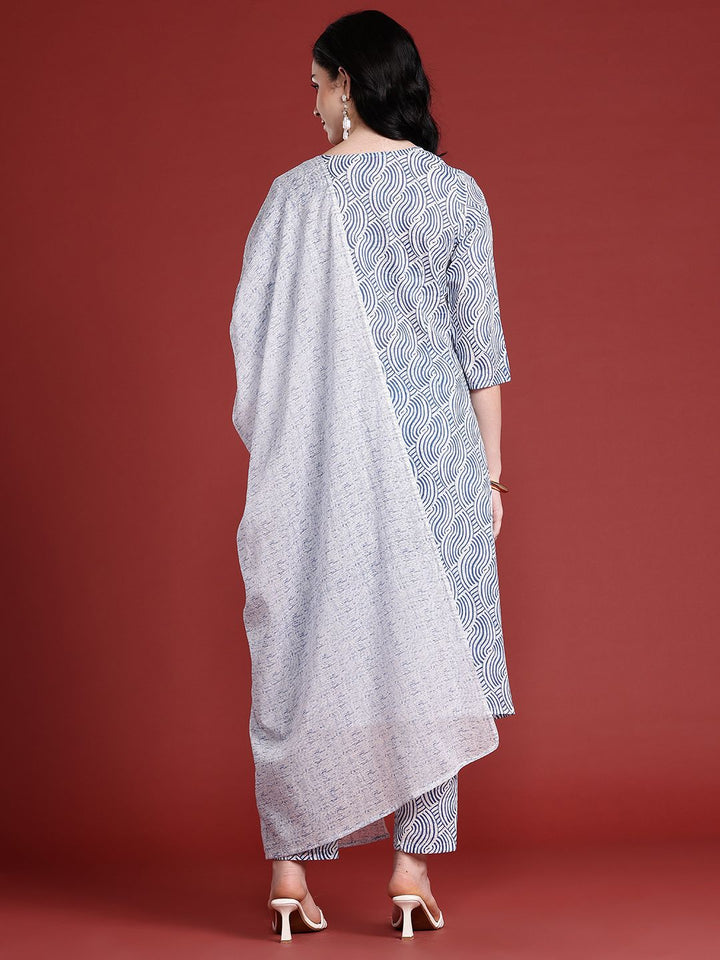 Anouk Printed Pure Cotton Kurta with Trousers & Dupatta