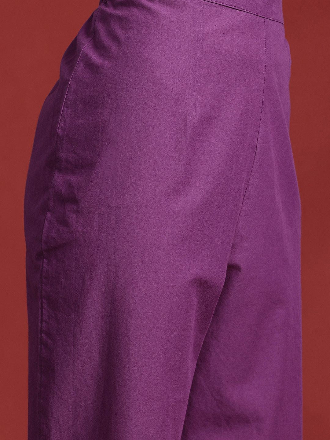 Indo Era Floral Printed Mirror Work Pure Cotton Kurta With Trousers & Dupatta