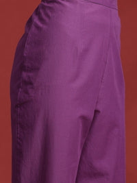 Indo Era Floral Printed Mirror Work Pure Cotton Kurta With Trousers & Dupatta