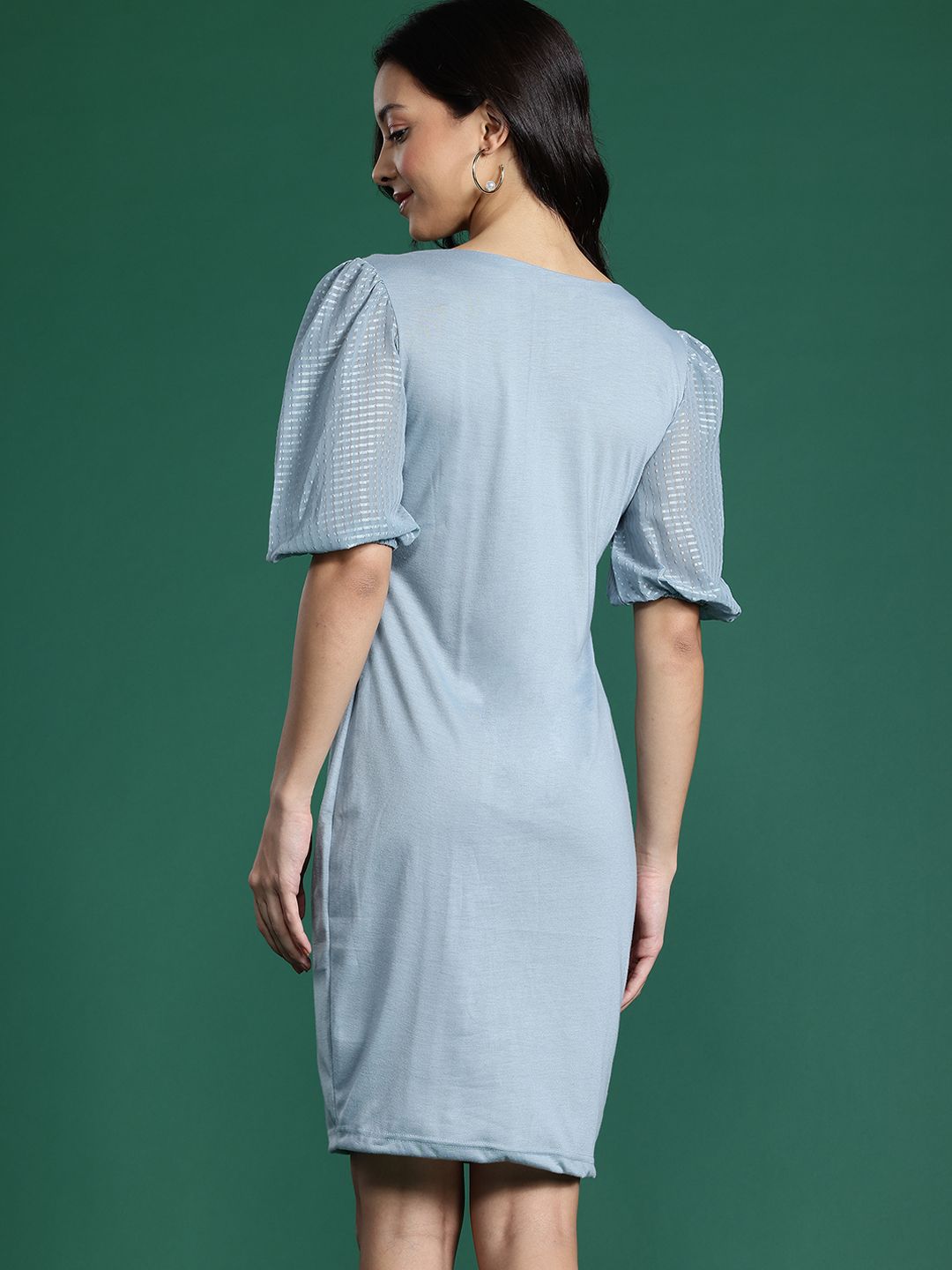 DressBerry Puff Sleeves Sheath Dress