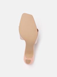 House of Pataudi Floral Sequin Embellished Kitten Heels