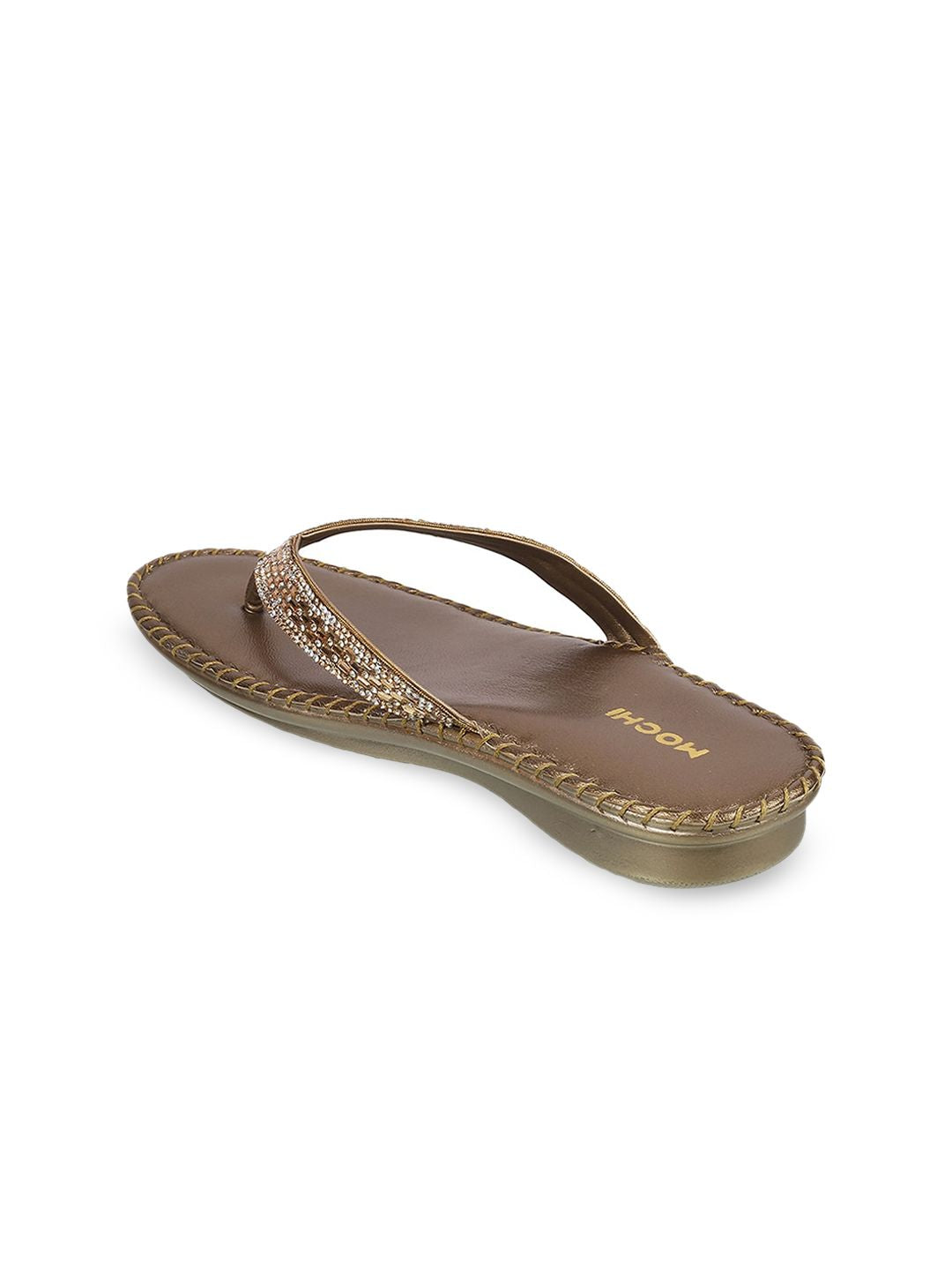 Mochi Women Gold-Toned Embellished Flats