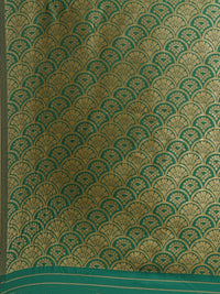 Saree mall Green & Golden Floral Woven Design Banarasi Saree