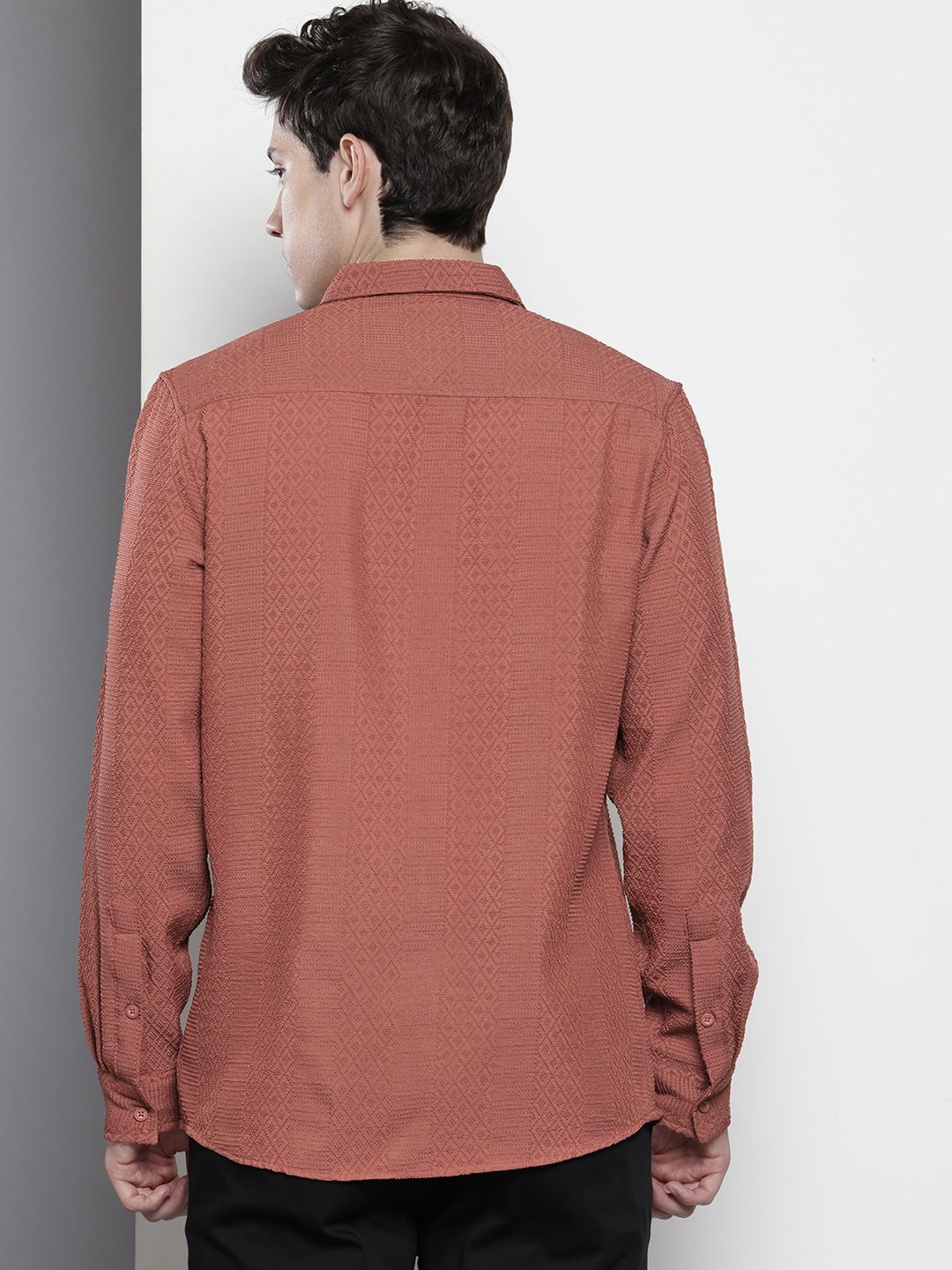 The Indian Garage Co Self Design Opaque Casual Shirt