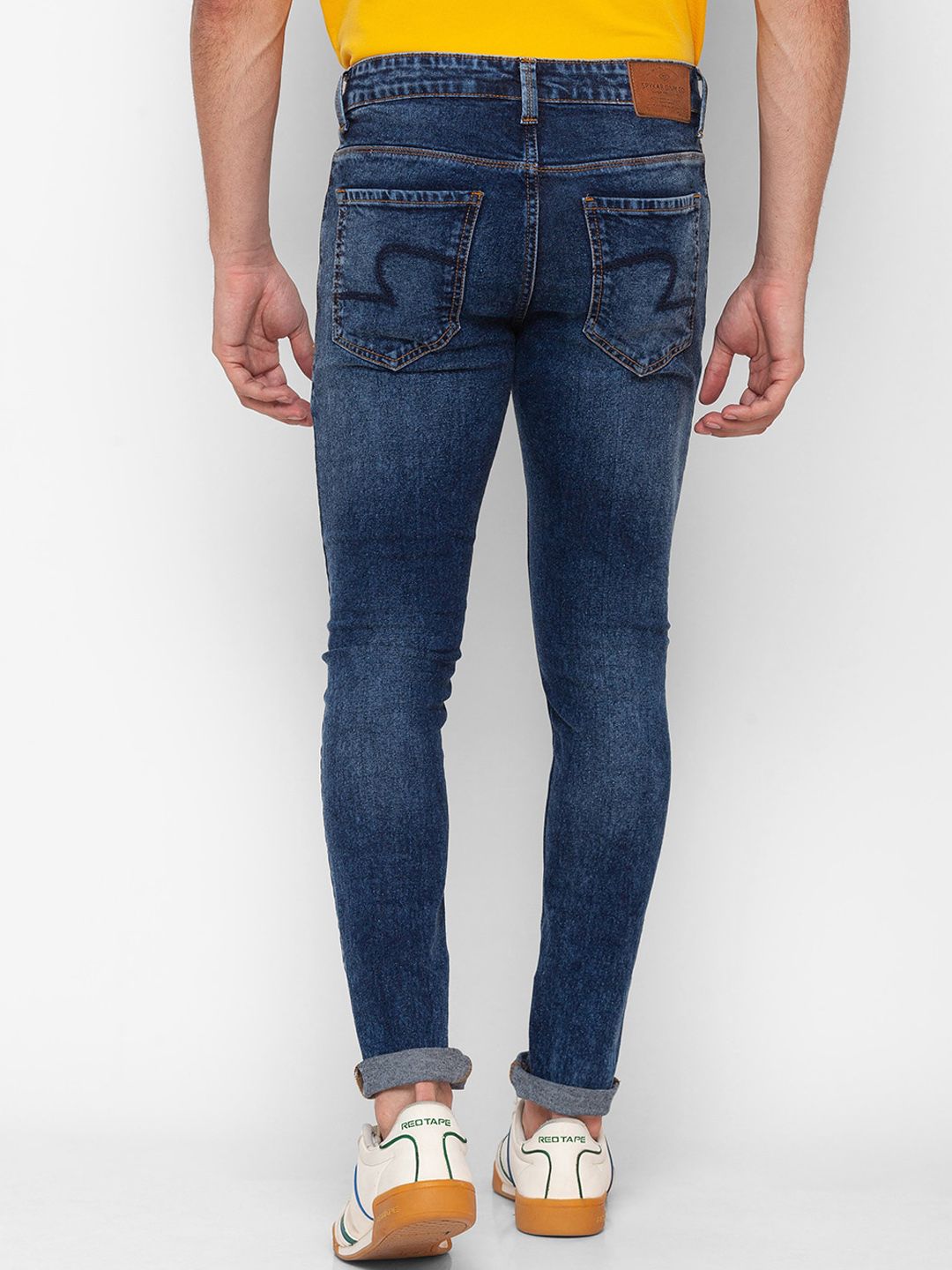 SPYKAR Men Blue Skinny Fit Low-Rise Heavy Fade Jeans
