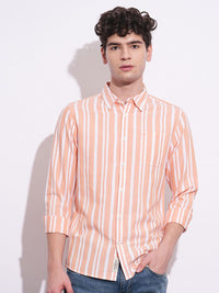 Being Human Men Classic Slim Fit Opaque Striped Casual Shirt