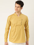 SOJANYA Men Beige Solid Straight Kurta