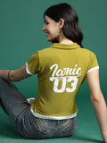 DressBerry Typography Printed Shirt Collar Top