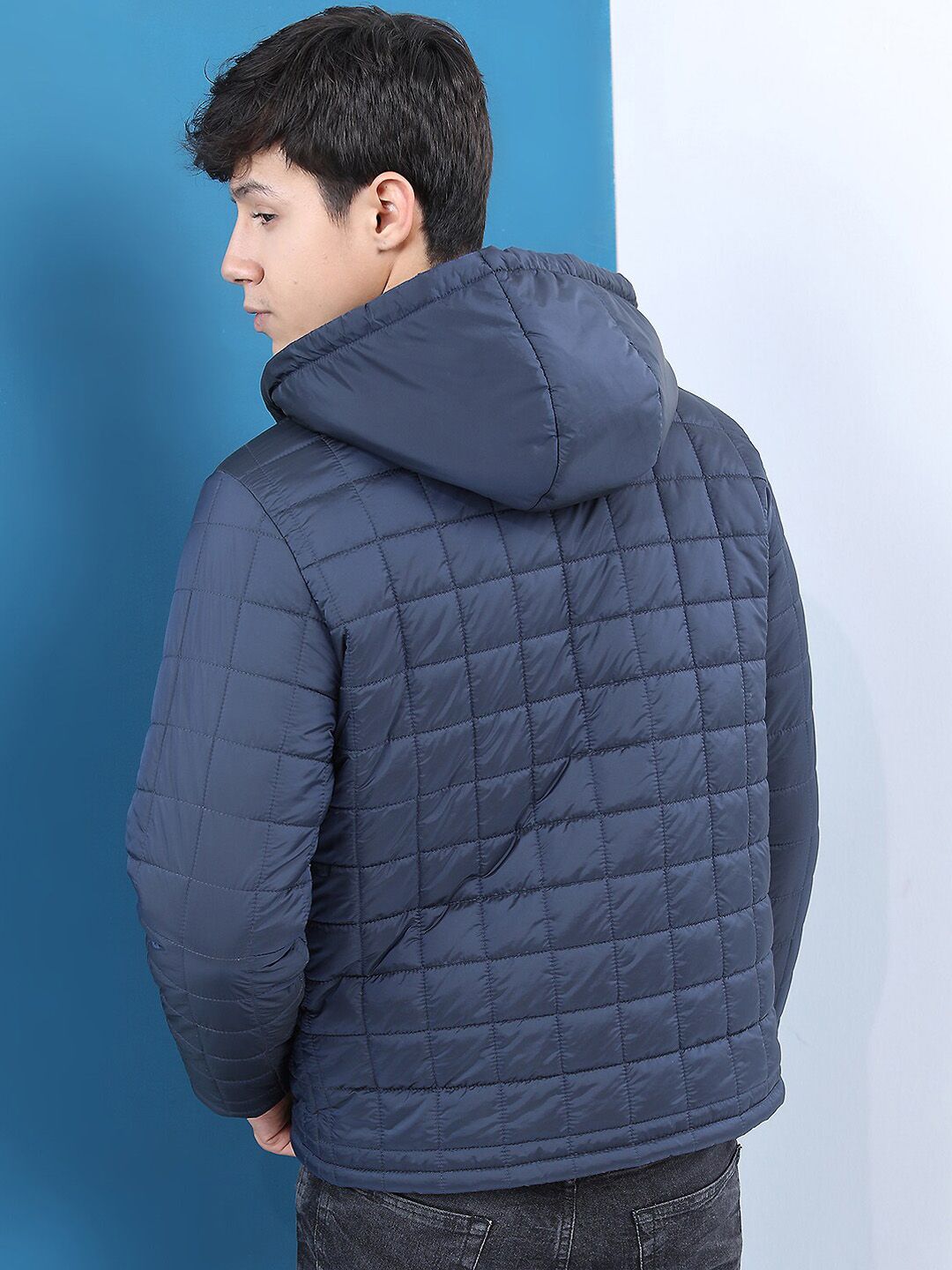 HIGHLANDER Men Navy Blue Padded Jacket