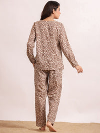 SANSKRUTIHOMES Beige Printed Night Suit