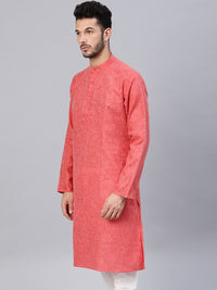 SOJANYA Lelaki Merah Solid Kurta Lurus