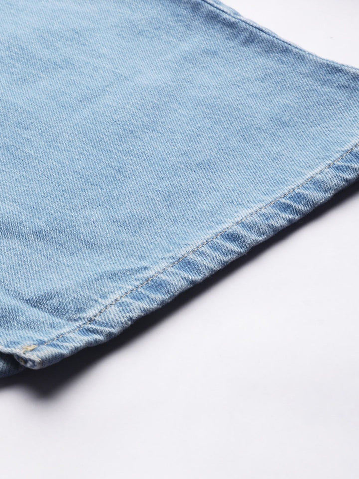 STREET 9 Women Blue Flared Mid-Rise Slash Knee Stretchable Jeans