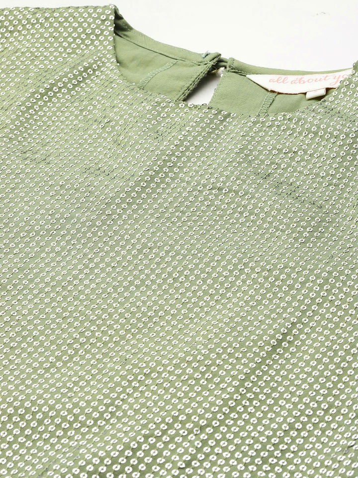 all about you Sequinned Detail Kurta with Trousers & Dupatta