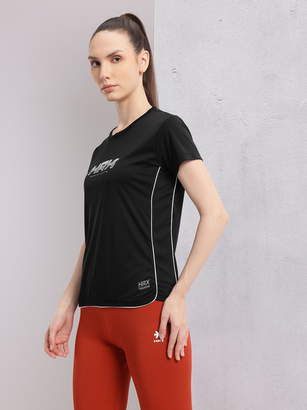 HRX by Hrithik Roshan Brand Logo Printed Rapid-Dry Training T-shirt