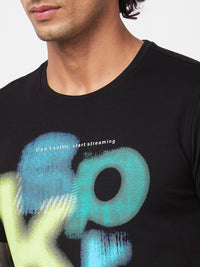 SPYKAR Graphic Printed Slim Fit Cotton T-shirt