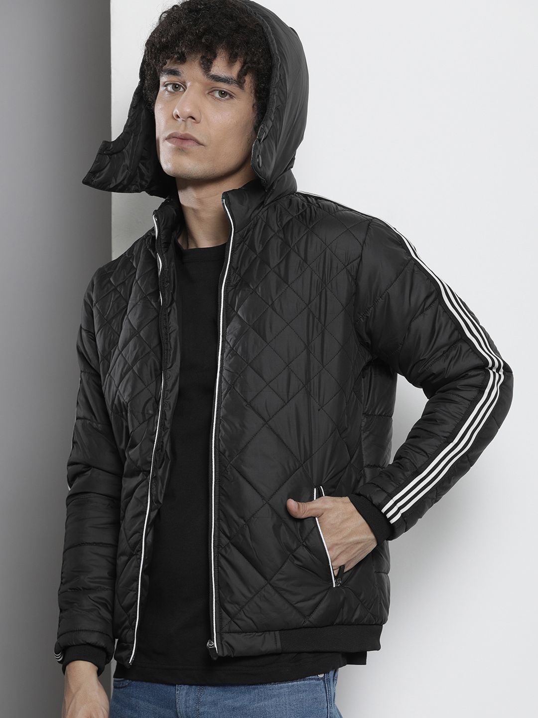 The Indian Garage Co Men Zip-Front Hooded Puffer Jacket